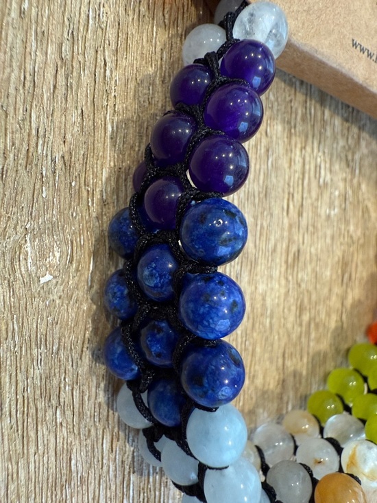 7 Chakra Multicolor Gemstone Bracelet - Picture 4 of 6